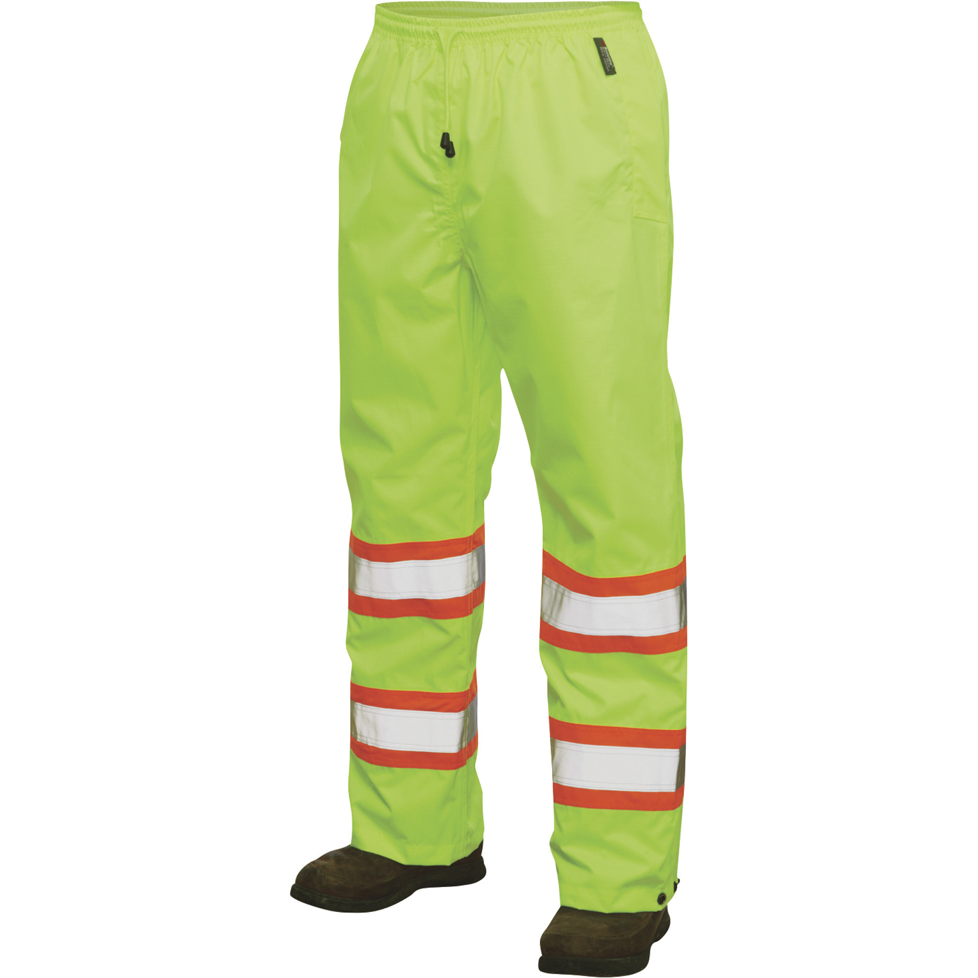 Work King Men's Class 2 High Visibility Rain Pants, Lime, Large, Model# S37411